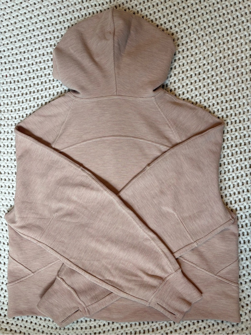 lululemon scuba oversized full zip hoodie waffle heathered mink berry size m/l - Picture 6 of 12